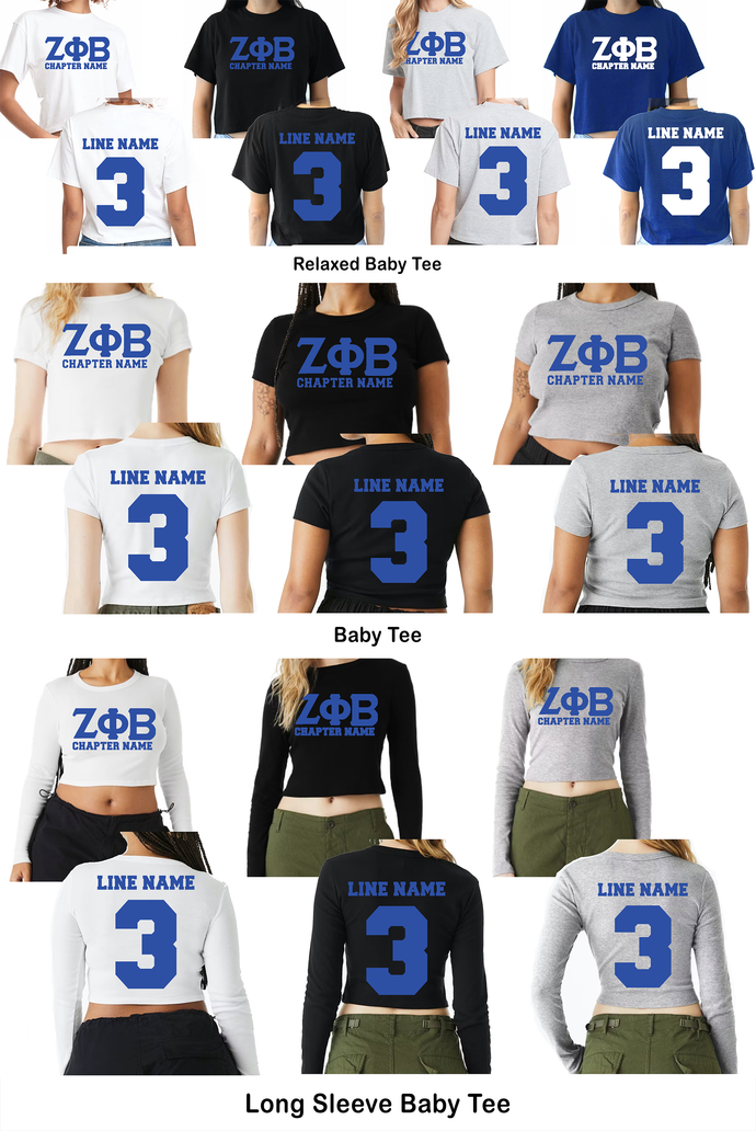 Customized ΖΦΒ Baby Tees