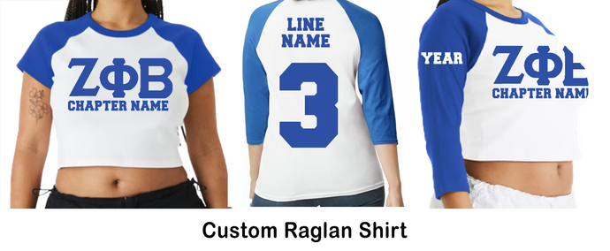 Customized ΖΦΒ Raglan Shirt