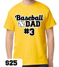 Load image into Gallery viewer, Baseball Mom/Dad Shirt w/ Number
