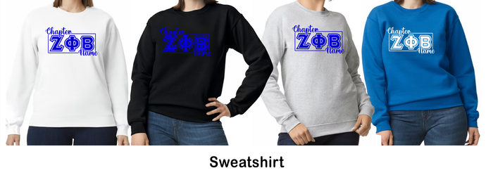 Sweatshirt - ΖΦΒ, Chapter, and Year
